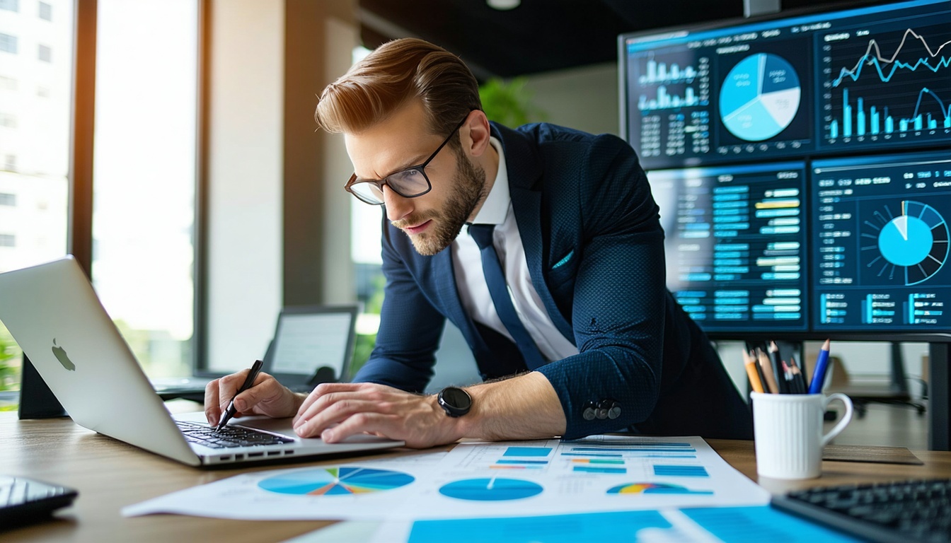 Accounting professional setting up a digital accounting system